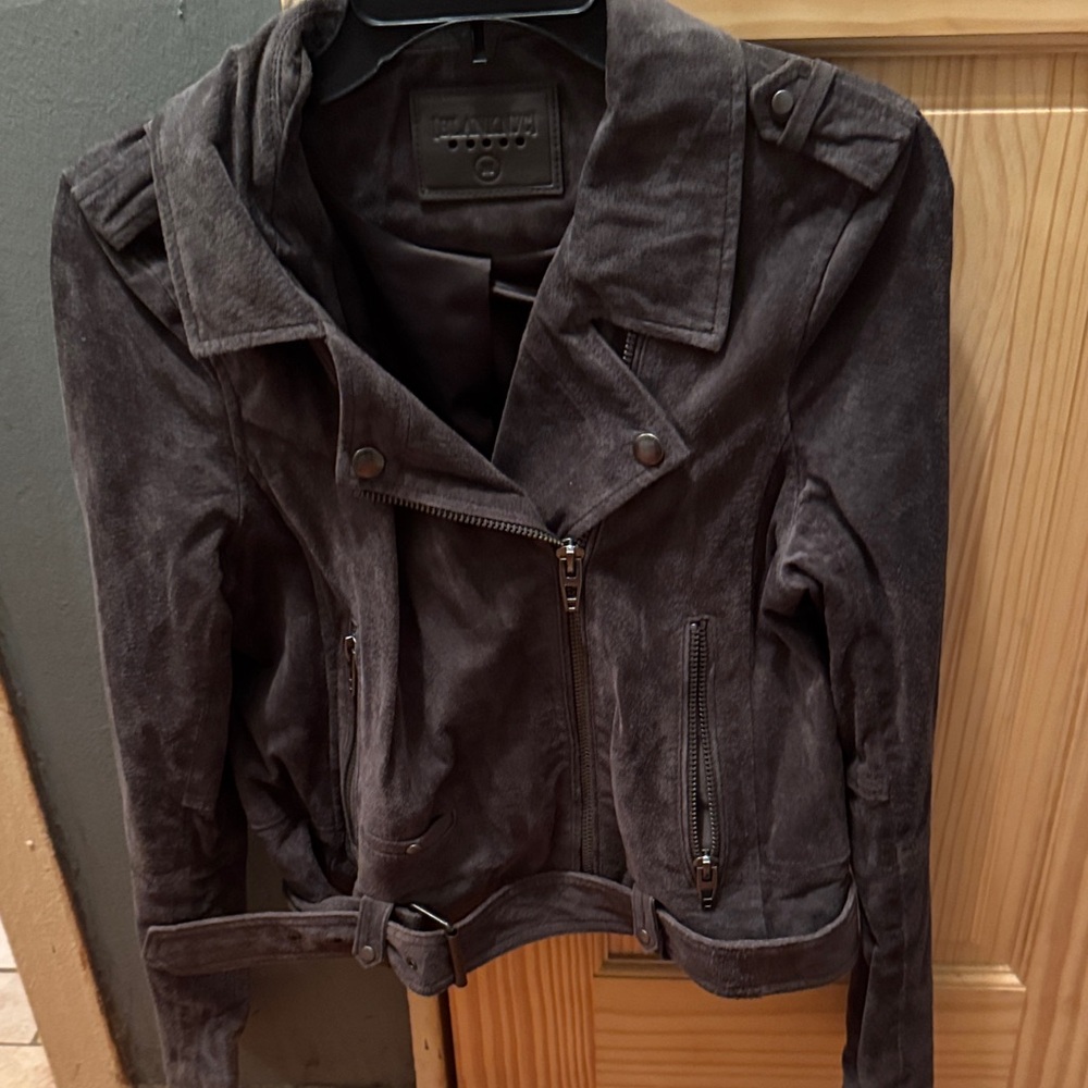 Grey Suede Leather Jacket